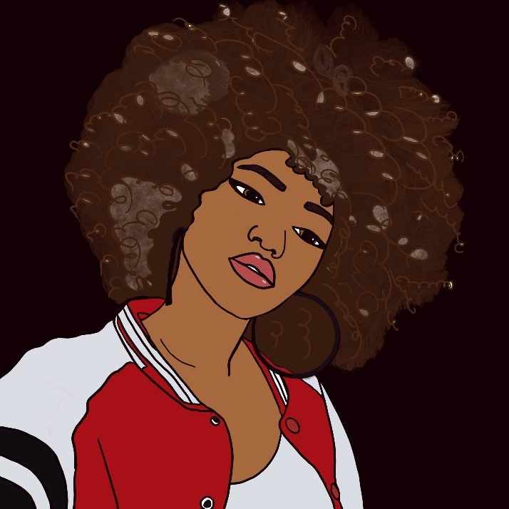 Ilustración: mujer con afro